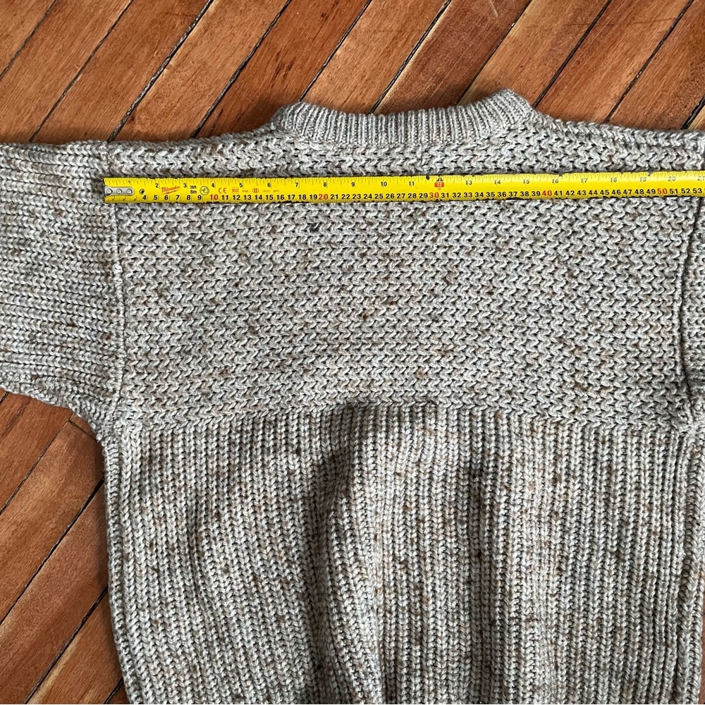 Vintage GRENADIER Mixed-Stitch Tweed Sweater | Oatmeal | Med - Picture 12 of 16